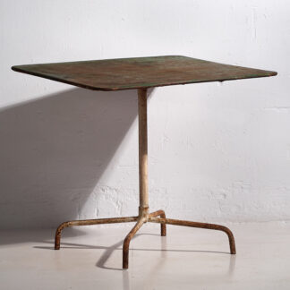 Antique folding garden table with green patina (c.1920) # 15