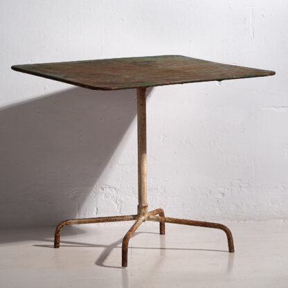 Antique folding garden table with green patina (c.1920) # 15