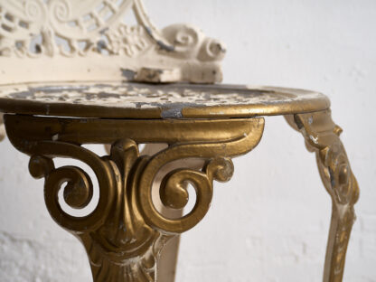 Antique terrace chair in white with gold shades (c.1930)