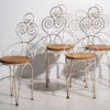 Sillas blancas de jardín antiguas (c.1930). Conjunto de 4 piezas