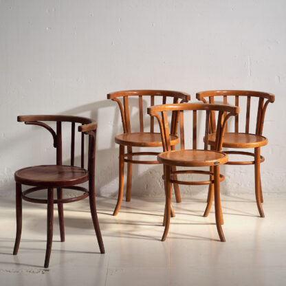 Thonet chairs with armrests (c.1900).
Set of 4 pieces #26