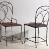 Sillas de hierro antiguas para jardín (c.1920). Conjunto de 4 piezas #24
