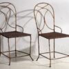Sillas de hierro antiguas para jardín (c.1920). Conjunto de 4 piezas #24