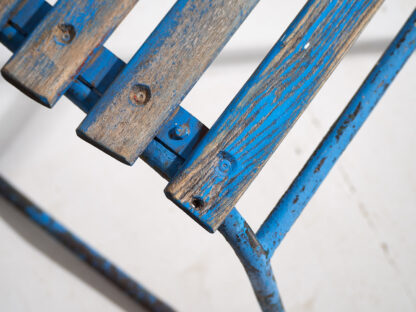 Navy blue antique garden chairs (c.1930). Set of 4 pieces