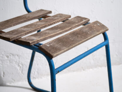 Navy blue antique garden chairs (c.1930). Set of 4 pieces