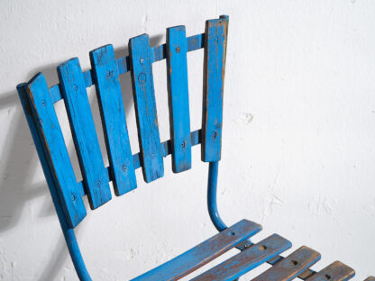 Anciennes chaises de jardin bleu marine (vers 1930). Ensemble de 4 pièces