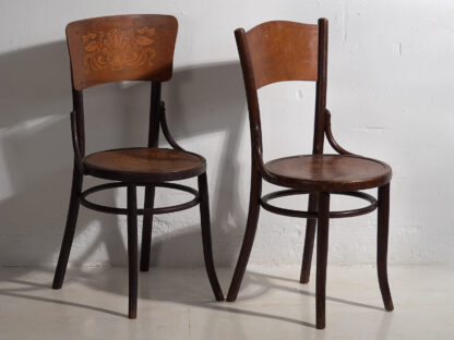 Sillas de madera antiguas (c.1900). Conjunto de 4 piezas #24