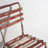 Sillas de terraza antiguas de color rojo y blanco (c.1930). Conjunto de 4 piezas