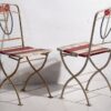 Sillas plegables antiguas para jardín con motivos florales (c.1930). Conjunto de 4 piezas