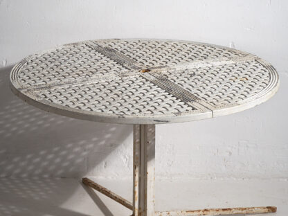 Antique white round outdoor table (c.1930)