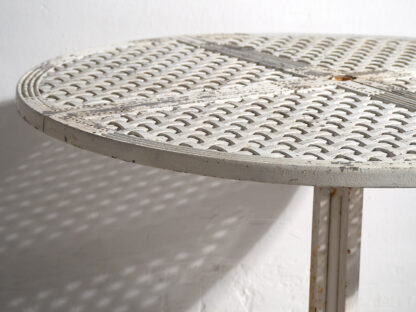 Antique white round outdoor table (c.1930)