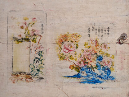 Aparador blanco antiguo con motivos florales (c.1850)