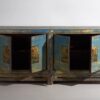 Aparador de entrada antiguo de madera de tonos azules y amarillos (c.1920)
