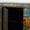 Aparador de entrada antiguo de madera de tonos azules y amarillos (c.1920)