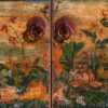 Aparador de entrada antiguo de madera de tonos azules y amarillos (c.1920)