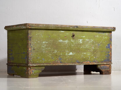 Large antique antique trunk with green patina and blue tones (c.1920) #19