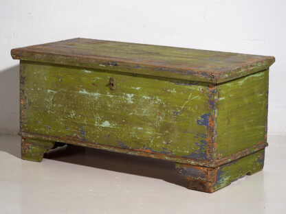 Large antique antique trunk with green patina and blue tones (c.1920) #19