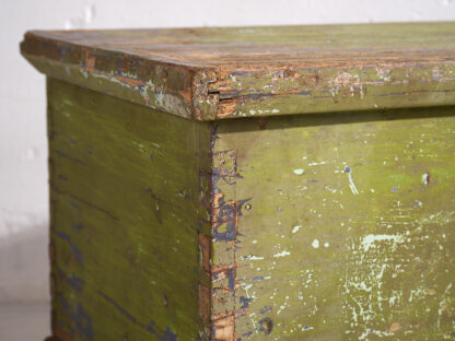 Large antique antique trunk with green patina and blue tones (c.1920) #19