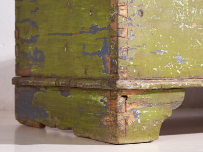 Large antique antique trunk with green patina and blue tones (c.1920) #19