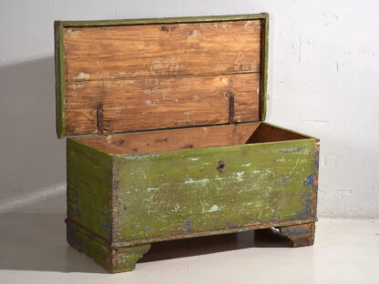 Large antique antique trunk with green patina and blue tones (c.1920) #19