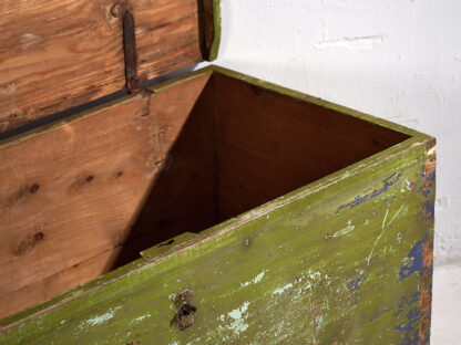 Large antique antique trunk with green patina and blue tones (c.1920) #19