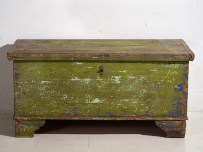 Large antique antique trunk with green patina and blue tones (c.1920) #19