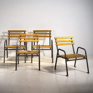 Yellow antique iron garden chairs (c.1920).
Set of 4 pieces #39