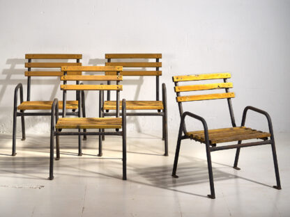 Yellow antique iron garden chairs (c.1920).
Set of 4 pieces #39