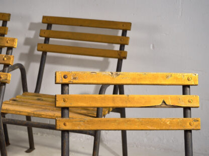 Yellow antique iron garden chairs (c.1920).
Set of 4 pieces #39