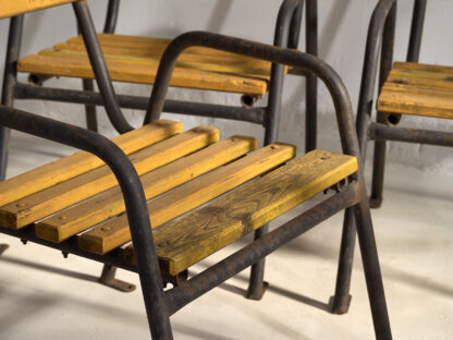 Yellow antique iron garden chairs (c.1920).
Set of 4 pieces #39