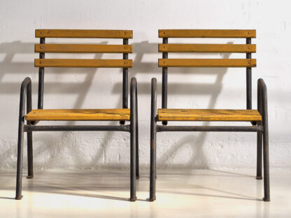 Yellow antique iron garden chairs (c.1920).
Set of 4 pieces #39