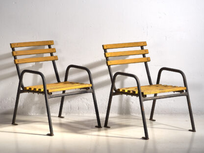 Yellow antique iron garden chairs (c.1920).
Set of 4 pieces #39