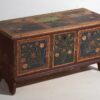 Baúl para pie de cama antiguo con motivos florales (c.1920) #44