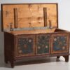 Baúl para pie de cama antiguo con motivos florales (c.1920) #44