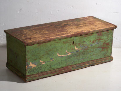 Antique bedroom trunk with green patina (c.1920) #57