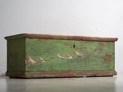 Antique bedroom trunk with green patina (c.1920) #57