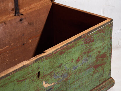 Antique bedroom trunk with green patina (c.1920) #57