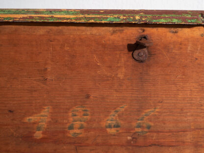 Antique bedroom trunk with green patina (c.1920) #57