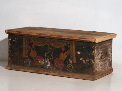 Antique small trunk with floral motifs (c.1920) #73