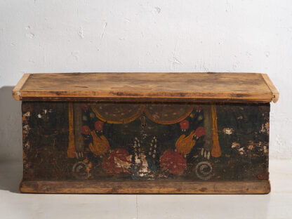 Antique small trunk with floral motifs (c.1920) #73