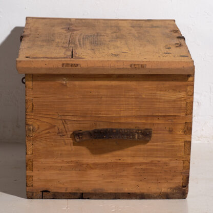 Antique storage trunk in natural brown (c.1920) #76