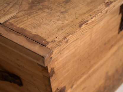 Antique storage trunk in natural brown (c.1920) #76