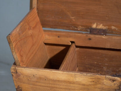 Antique storage trunk in natural brown (c.1920) #76