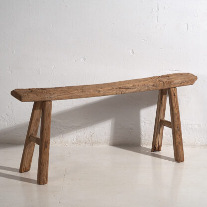 Ancien banc en bois de style primitif (c.1870) #4