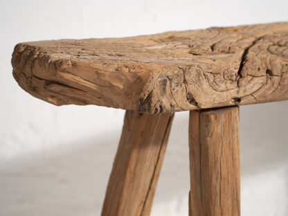 Ancien banc en bois de style primitif (c.1870) #4