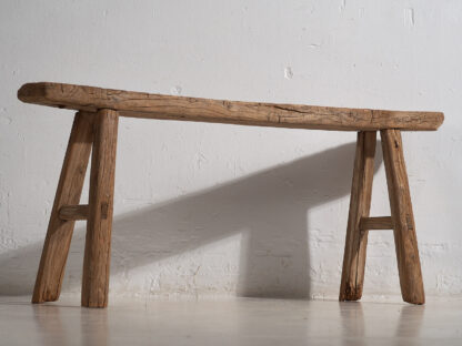 Ancien banc en bois de style primitif (c.1870) #4