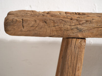 Ancien banc en bois de style primitif (c.1870) #4