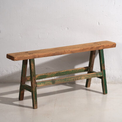 Antique entry bench in green (c.1870) #4