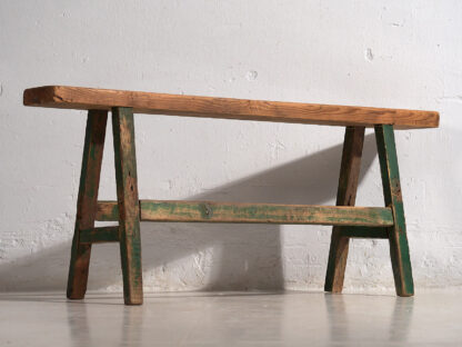 Antique entry bench in green (c.1870) #4