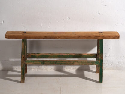 Antique entry bench in green (c.1870) #4